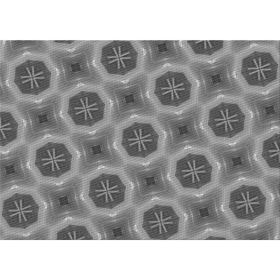 Ahgly Company Indoor Rectangle Patterned Gray Dolphin Gray Area Rugs, 8' x 10'