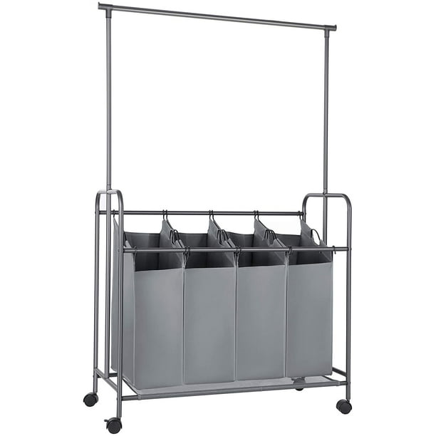 laundry sorter with hanging bar