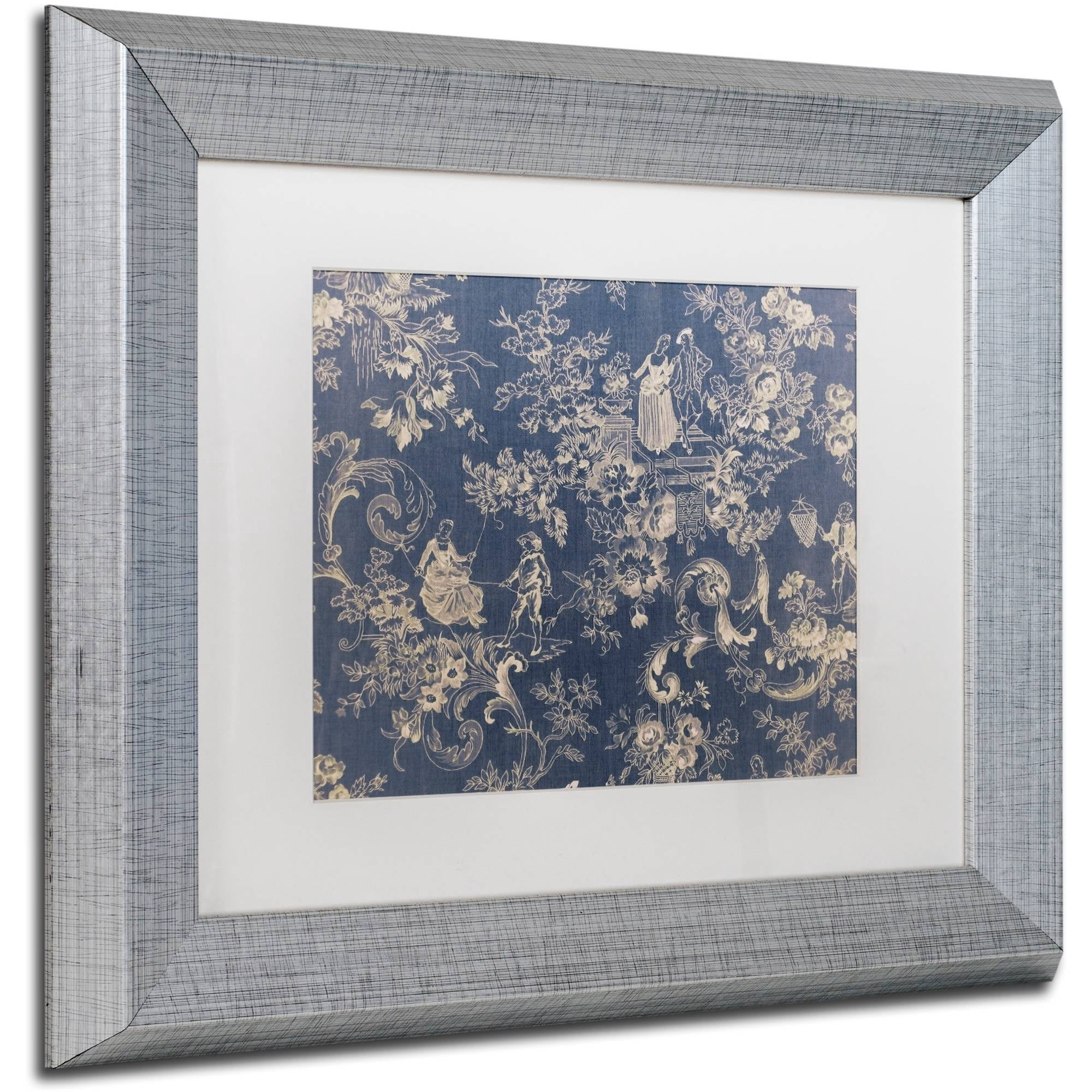 Trademark Fine Art "Toile Fabrics II" Canvas Art by Color Bakery White Matte, Silver Frame
