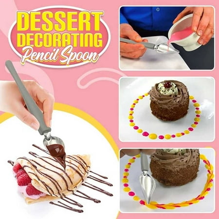 

jiacuix Culinary Drawing Decorating Spoons DIY Dessert Decorating Spoon Filter Spoons Cake Decoration