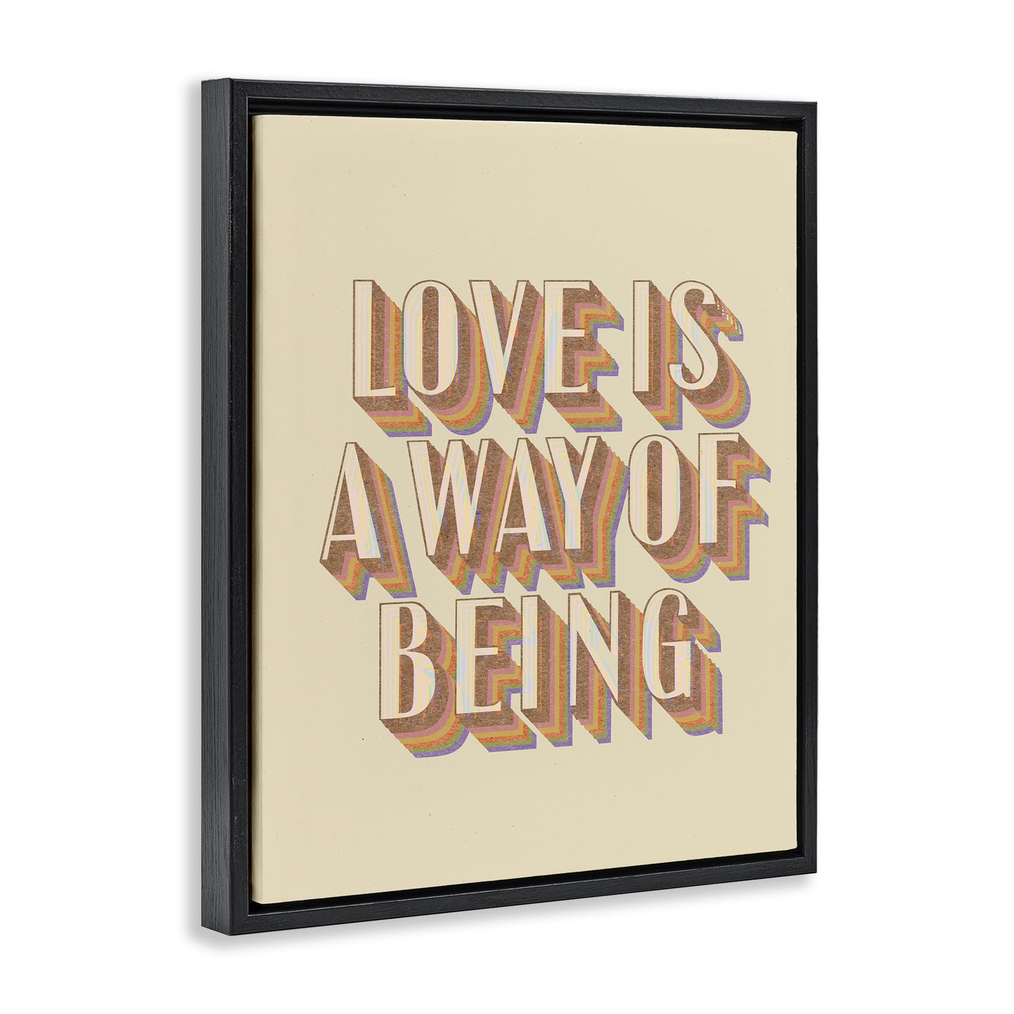 Stupell Industries Sentimental Love Phrase Text & Numbers Painting Black Floater Framed Canvas Art Print Wall Art, 25 x 31