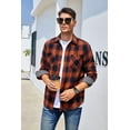 thumbnail image 3 of Alex Vando Mens Button Down Shirts Regular Fit Long Sleeve Casual Plaid Flannel Shirt, 3 of 5