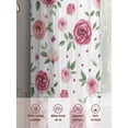 thumbnail image 6 of Farmhouse Flower Sheer Curtains for Living Room Bedroom, Light-filtering Sheer Curtain, Country Rose Red Floral Leaf Texture Rod Pocket Voile Window Treatment Drapes, 52’’Wx96’’L, 2 Panels Set, 6 of 7