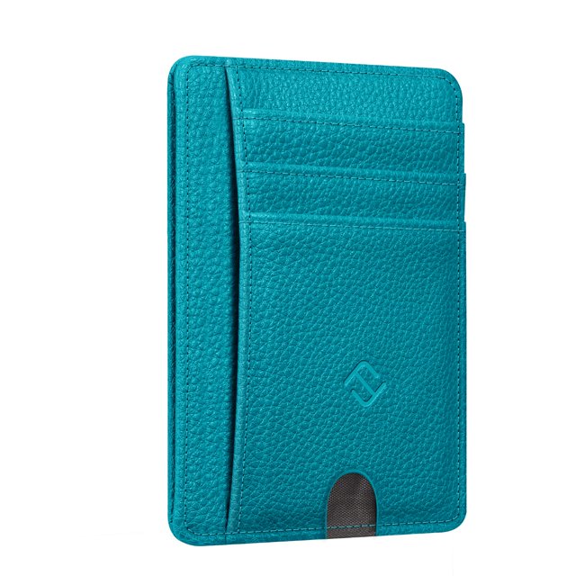 Tarjetero Fintie Slim, minimalista, de piel con bloqueo RFID