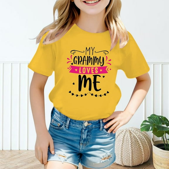 SNKSDGM Girls Shirts for Girls Size 10-12 Clothes for Teen Girls 10-12 Trendy Kid Girls Cute Graphic Round Neck Short Sleeve Tee Summer Casual T Shirt 8-9 Years