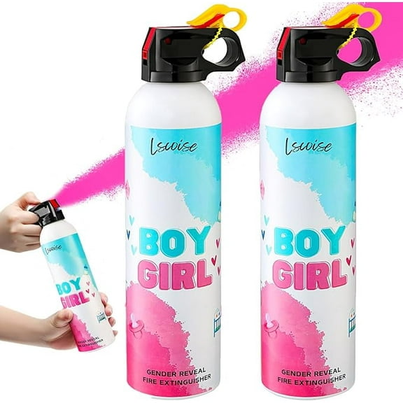 TRPOIMA Gender Reveal Confetti Powder Cannon,  Color Blaster for Gender Reveal Baby Showers, Party Popper, 2 Pack Pink Smoke Bombs,  Party Supplies