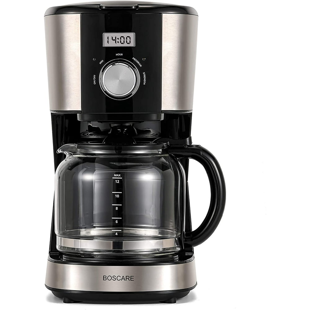 BOSCARE Coffee Maker 12 Cup Programmable Drip Coffee Machine, Stainless