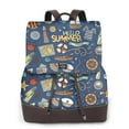 thumbnail image 1 of Easygdp Marine Nautical Mochila de Cuero para Mujeres, Bolso de Hombro, Bolsos de Mano de Moda para Trabajo y Viajes, 1 of 4