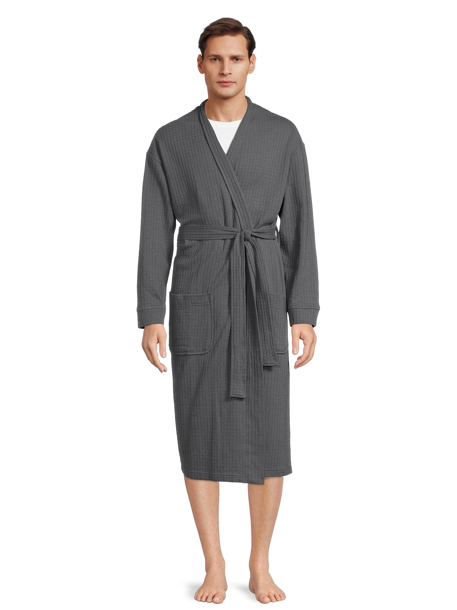 Ande Men's Belted Waffle Robe with Pockets - Walmart.com