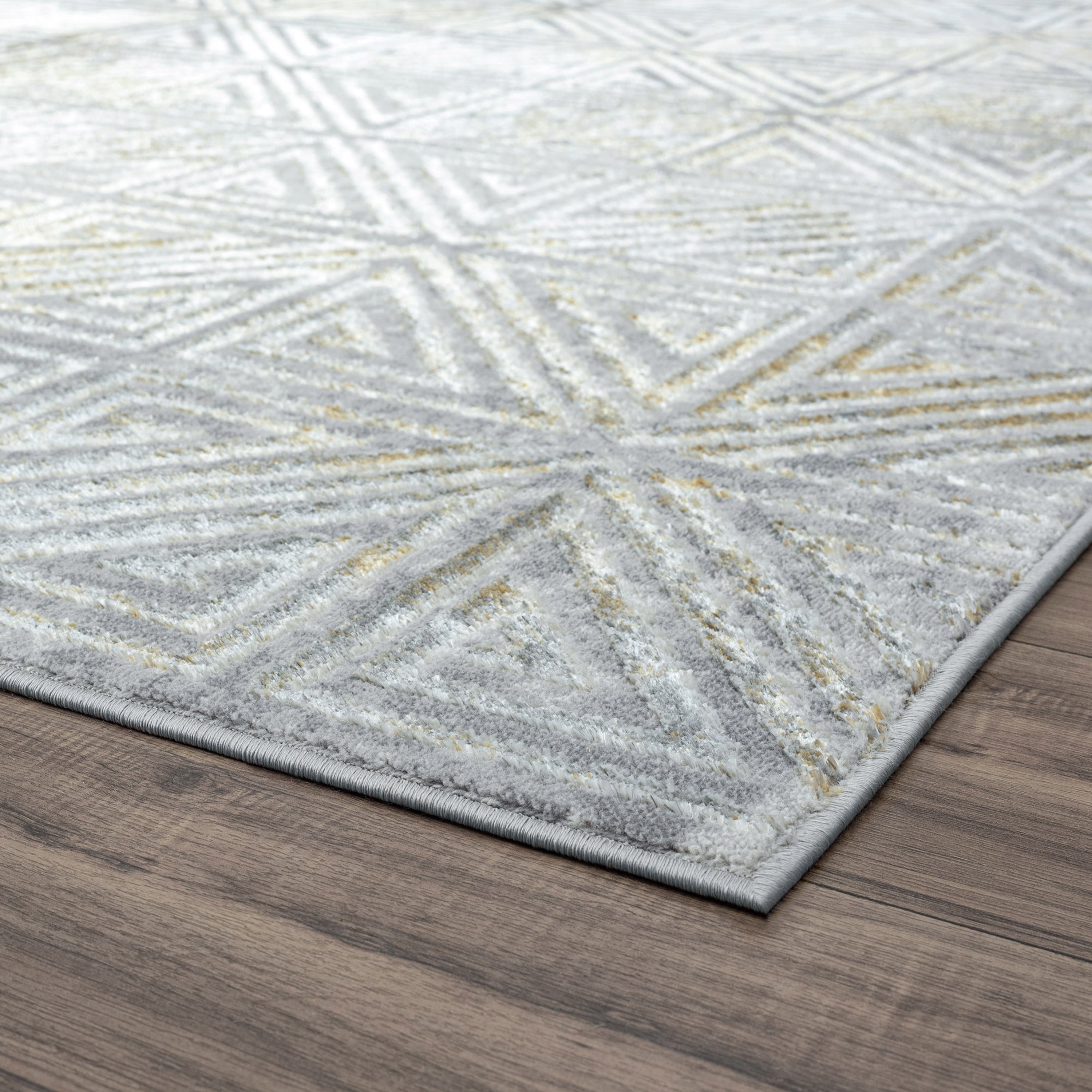 Contemporary 5x8 Area Rug (5'3'' x 7'3'') Abstract Beige, Cream Living Room Easy to Clean