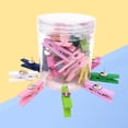 thumbnail image 2 of HOMEMAXS 50 Multi Colored Wooden Clips for Craft Projects 50pcs NonToxic Pushpins for Notes and Photos, 2 of 8