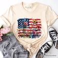 thumbnail image 6 of American Flag Floral Wildflower T-Shirt, Patriotic Boho USA 4th of July Tee, 6 of 6
