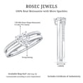 thumbnail image 6 of Rosec Jewels Moissanite Heart Engagement Ring 1 Ct - Double Band Ring - 7 mm - D-VS1 Quality Certified, 18K White Gold, US 4.50, 6 of 7