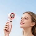 thumbnail image 4 of shyuyusa Portable Handheld Fan With Colorful LED Light Lanyard Transparent Body Personal Cooling Fan USB Rechargeable Mini Air Cooler, 4 of 5