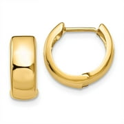 Real 14kt Yellow Gold Hinged Hoop Earrings; for Adults and Teens; for Women and Men