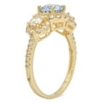 thumbnail image 3 of 1.46 ct Round Cut Natural Aquamarine 3 Stone 18K Yellow Gold Womens Engagement Ring, 3 of 5