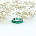 thumbnail image 6 of Rosec Jewels Emerald Cut Emerald Ring for Women - AAAA Quality Lab Grown Emerald Eternity Band Ring - Cocktail Ring with Jewelry Box, 10K White Gold, US 4.00, 6 of 8