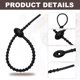 thumbnail image 3 of Bridas de silicona Uxcell de 8 pulgadas, 20 piezas, bridas de goma reutilizables para organizar bolsas de comida, cables ajustables, clip de bolsa, negro, 3 of 6