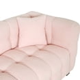thumbnail image 5 of 80" Cloud Teddy Fleece Loveseat Sofa with 2 Pillows, Upholstered Tufted 3 Seater Couch with Wide Deep Seat, Modern Fluffy Sofa with Metal Legs, 500LBS Weight Capacity, Pink, 5 of 9