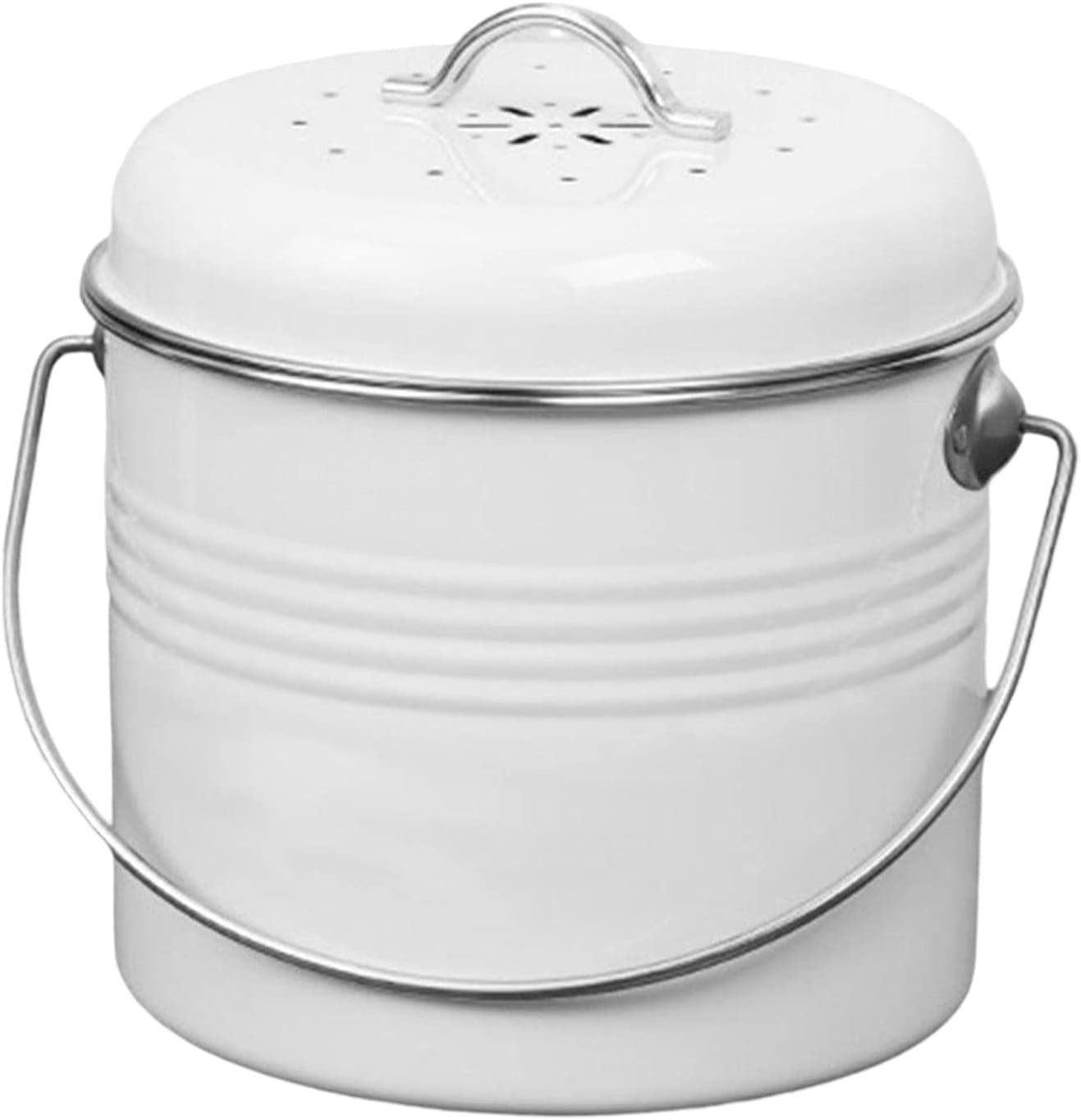 Compost Bin for Kitchen Countertop, Hanging Trash Can with Lid for