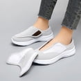 thumbnail image 5 of LASUDRAA Women's Wide Width Adjustable Hook-and-Loop Walking Shoes, Breathable Mesh Lightweight Non-Slip Casual Comfort Sneakers, Beige 9, 5 of 6