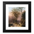 thumbnail image 2 of Barend Cornelis Koekkoek 12x14 Black Modern Framed Museum Art Print Titled - Figures on a Winter Road (1849), 2 of 5