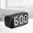 thumbnail image 3 of Reloj despertador LED para dormitorio, espejo con batería/escritorio, brillo ajustable, 12/24 horas de maquillaje Espejo negro, 3 of 8