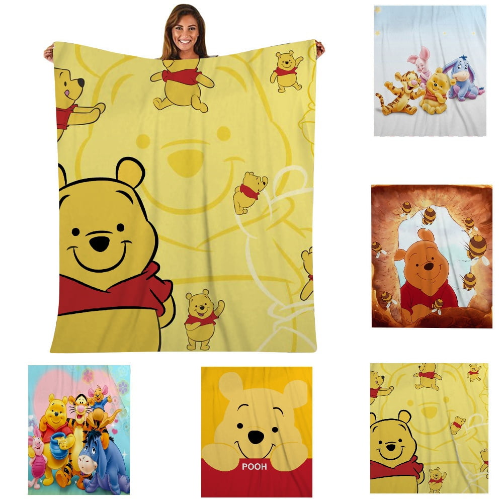 Winnie the Pooh Blanket Super Soft Flannel Throw Blanket Anime Ultra