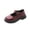 Burgundy, variant on Xfvqtps Girls Mary Janes Shoes Buckle Hook and Loop Strap Spring Summer Thick Soft Sole Easy Closure for Casual and Dressy Wear Leather Shoes