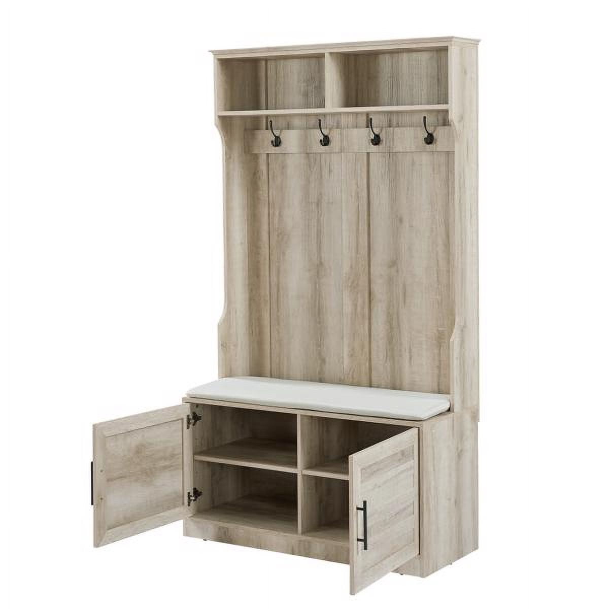 Wood Coat Rack, Storage Shoe Cabinet, with Clothes Hook, with Sponge Pad Product, Multiple Storage Racks, bedroom, porch wardrobe storage rack, Beige