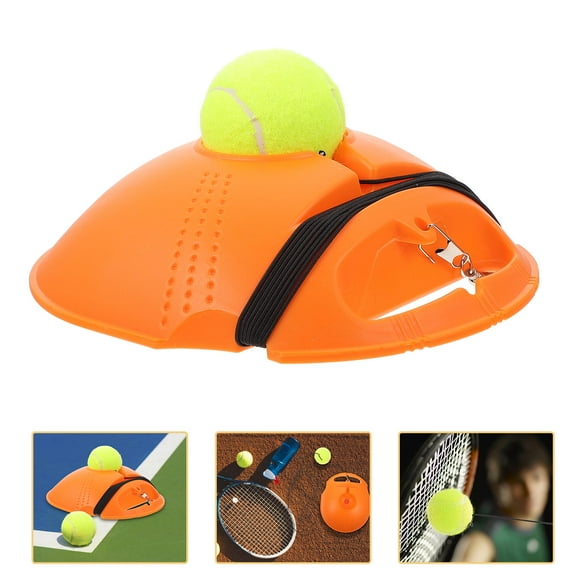 OUNONA Tennis Practice Training Tool 1Set Orange PE Rubber Equipment for Amateur and Professional Players 9.6X7.9in