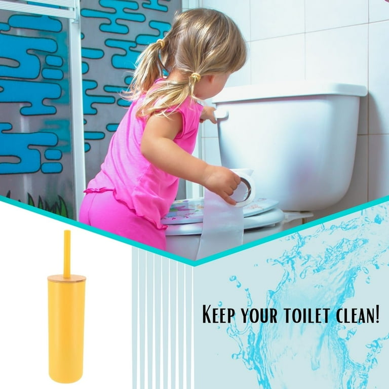 Yellow toilet brush holder deals