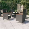 thumbnail image 1 of vidaXL 5 Piece Garden Dining Set with Cushions Black, 1 of 1