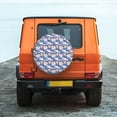 thumbnail image 4 of Haiem Spare Tire Cover , Wheel Cover with white Skull blue daisy printed, Camper Spare Tire Cover Fit for Jeep Wrangler Rv SUV Truck Travel Trailer-15 inch, 4 of 8