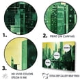 thumbnail image 3 of Designart "Verdant Jade Urban Mosaic I" Skyscrapers Floater Framed Wall Decor, 3 of 5