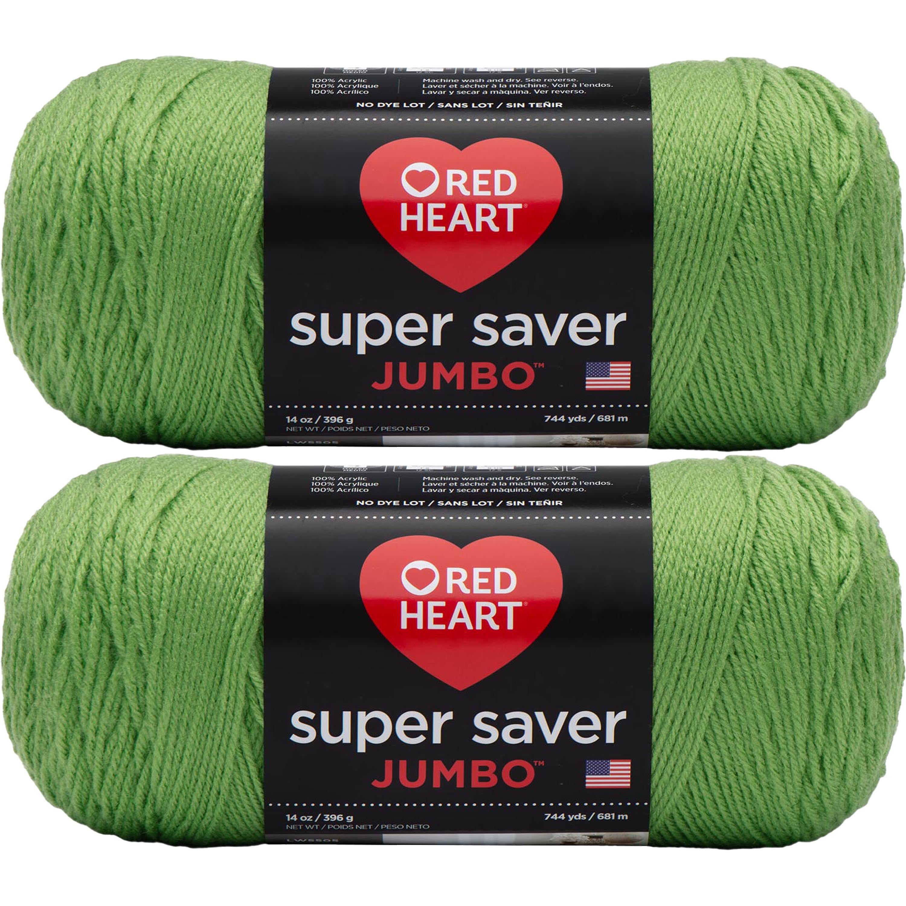 Red Heart Super Saver Yarn-Spring Green, Multipack Of 2