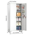 thumbnail image 3 of JAORD Metal Storage Cabinet with Wheels,72 Inch Lockable Storage Cabinet with 2 Door Handles 4 Adjustable Shelves, Steel Cabinet for Office Home Storage, 3 of 8