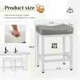 thumbnail image 3 of 24" Backless Bar Stools, Set of 4 Counter Height Bar Stools, Leather Saddle Counter Stool, Gray, 3 of 8