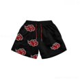 thumbnail image 2 of Naruto Akatsuki men's shorts summer casual swimsuit briefs anime breathable beach shorts sports pants running fitness pants gift, 2 of 3