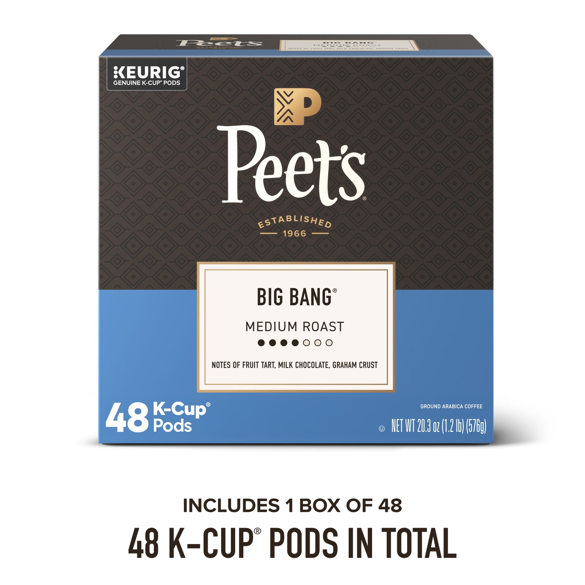 Peet's Coffee Big Bang Premium Medium Roast Keurig K-Cup Coffee Pods, 48 Count