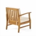thumbnail image 4 of GDF Studio Abena Outdoor Acacia Wood 6 Seater Sofa and Club Chair Set, Teak and Cream, 4 of 13