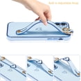 thumbnail image 4 of Designed for iPhone 11 6.1 inch Case,Luxury Plating Edge Love Hearts Pattern with Wristband Kickstand Camera Lens Protection,Soft Shockproof Cover for Girls Women,Blue, 4 of 13