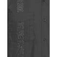 thumbnail image 4 of J. METHOD Men's Long Sleeve Cuban Guayabera Shirt Short Sleeve Button Down Classic Embroidered 4 Pockets Casual Top NEMT118 Charcoal XL, 4 of 4