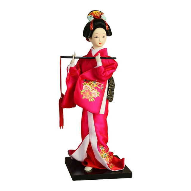Muñeca kimono de geisha japonesa asiática coleccionable, artesanía tradicional de 9 pulgadas para oficina Estilo A