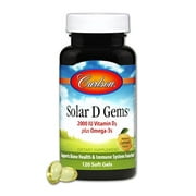 Carlson Solar D Gems Vitamin D3 2000 IU Softgels, 120 Ct