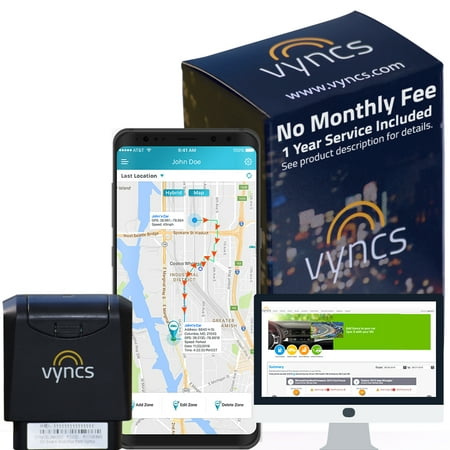 Vyncs GPS Tracker NO Monthly Fee OBD Tracker, Track your Car/Truck location Real Time Vehicle Auto GPS Update Trips Information Unsafe Driving Alert Engine Data Vehicle Health Monitoring Fuel Report