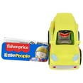 thumbnail image 5 of Little People Wheelies Micro Car - GMJ26 ~ Yellow Micro SUV with Red Stripes with Ryan Driving, 5 of 5