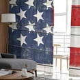 thumbnail image 4 of Navy Blue American Flag Sheer Curtains 63 Inches Length 2 Panels Set, Window Sheer Curtains for Living Room/Bedroom, US Flag Wooden Vintage Light Filtering Rod Pocket Curtain 52'' x 63'' x 2, 4 of 7