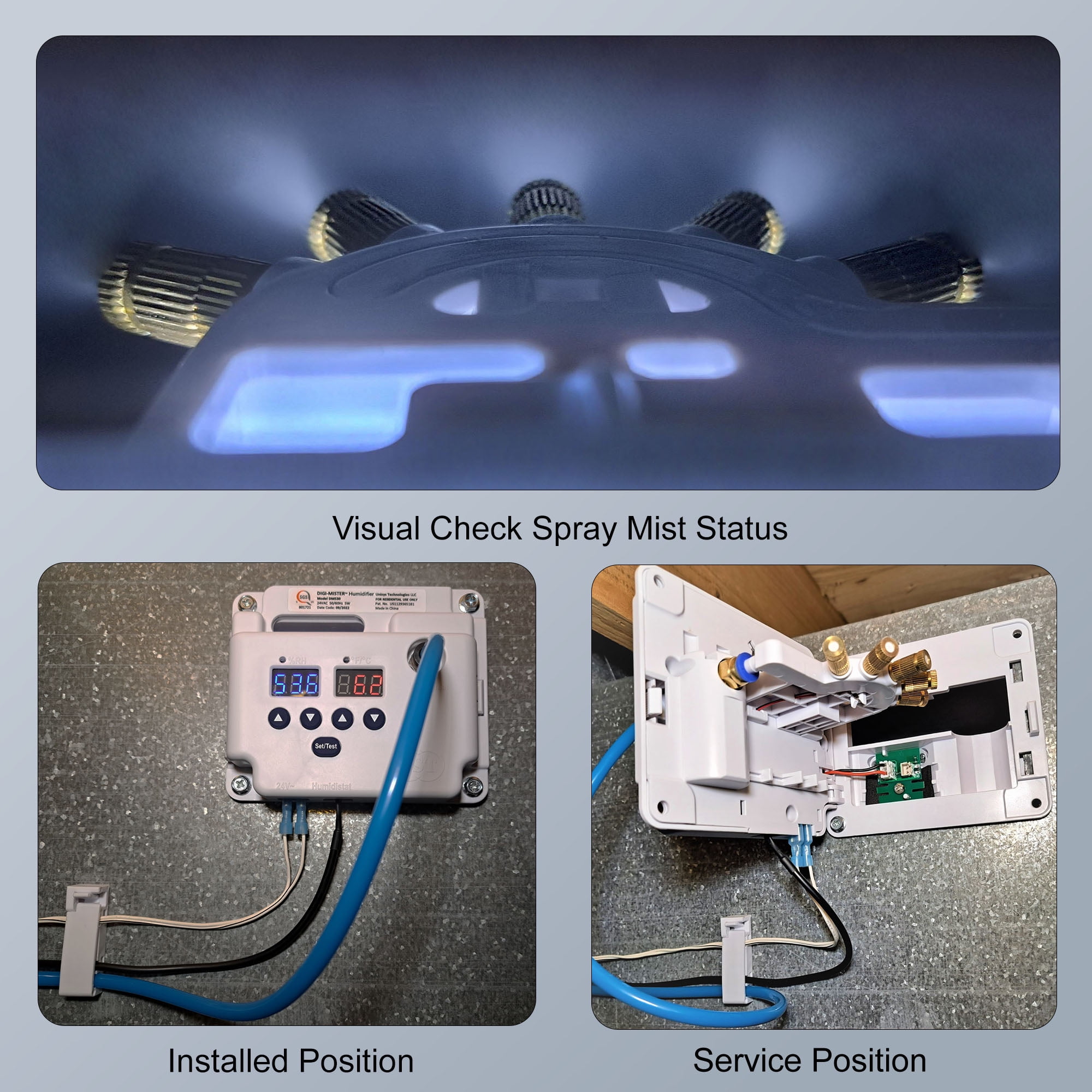 DIGI MISTER Evaporative Duct Mounted Whole House Furnace Humidifier, Atomizing Cool Mist Variable Capacities for Homes and Offices up to 3500 sq. ft.