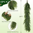thumbnail image 2 of Guvpev 5FT Christmas Norfolk Pine Garland, Artificial Pine Needles Christmas Garlands, Faux Greenery Fake Garland for Holiday Fireplace,Table, Window, Stairs, Mantel, Indoor Outdoor Xmas Decor, 2 of 10